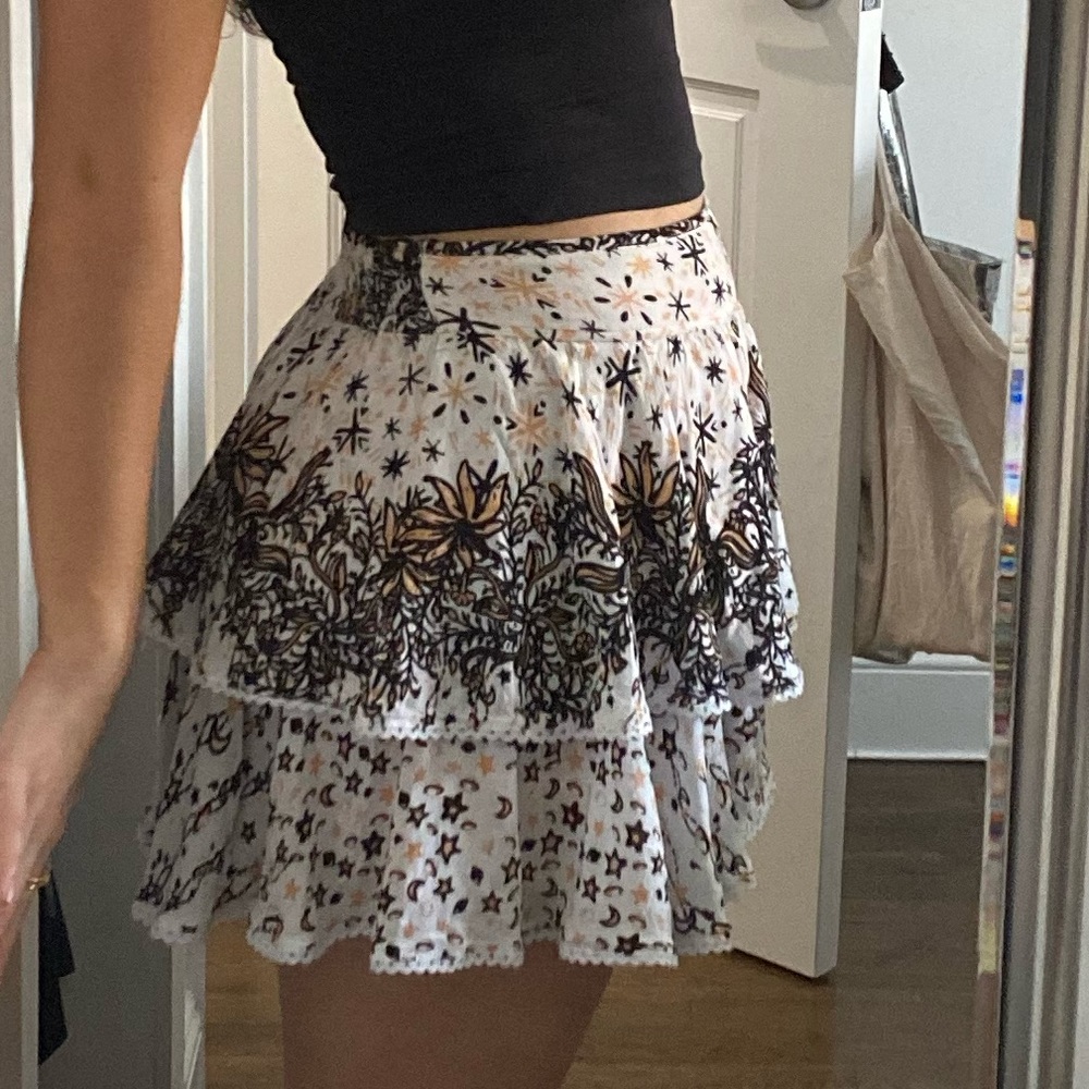 Poupette St. Barth Black and White Mini Skirt
